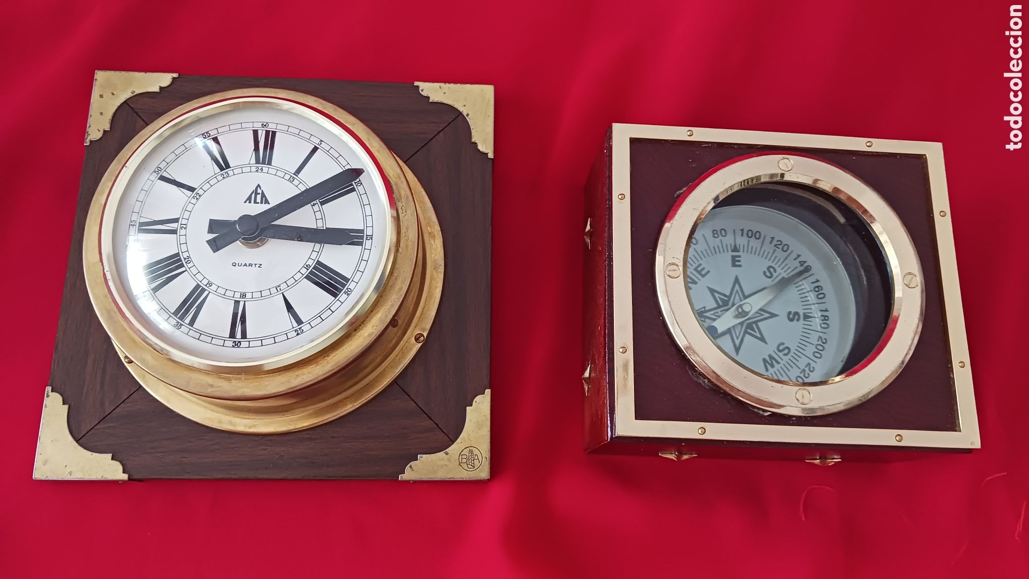 Relojes de pared: RELOJ N&Aacute;UTICO Y BR&Uacute;JULA DE SOBREMESA