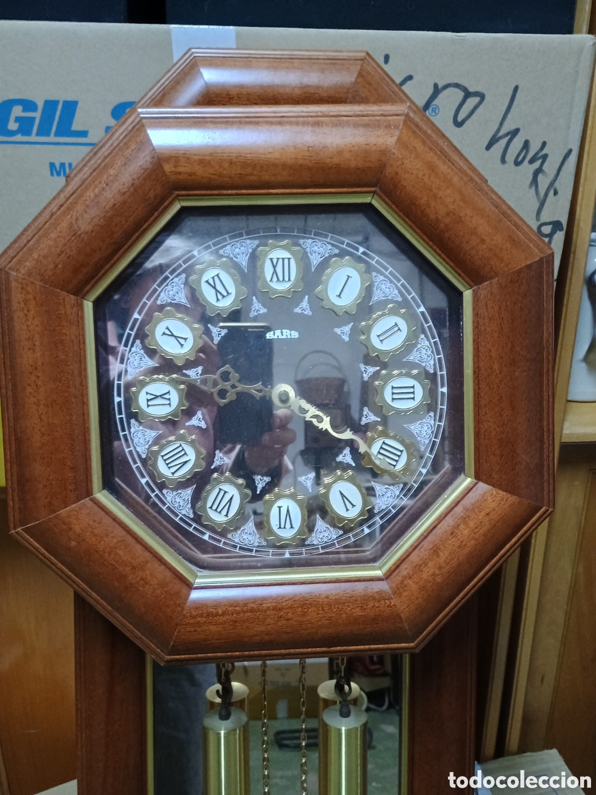 Relojes de pared: Reloj de pared de madera precioso - Foto 2
