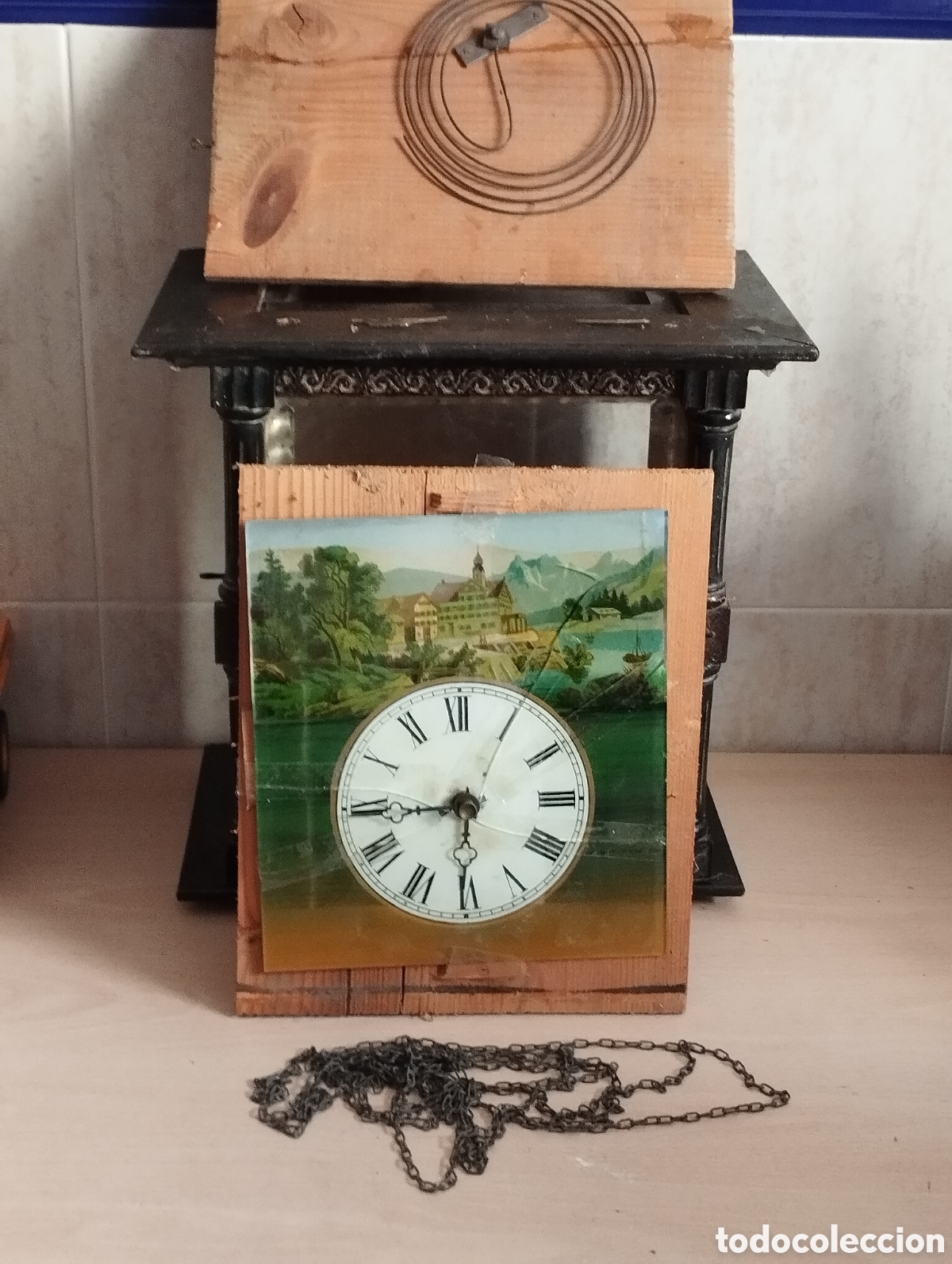 Relojes de pared: ANTIGUO RELOJ PARED MADERA VER FOTOS Y DESCRIPCI&Oacute;N