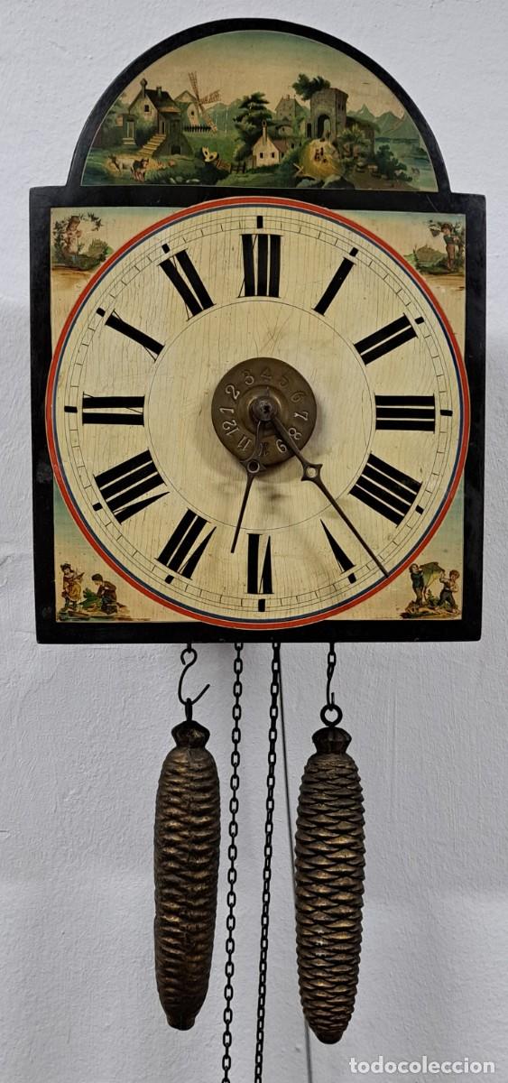 Relojes de pared: Reloj de pared ratera, finales siglo XIX o principios del XX funciona bien