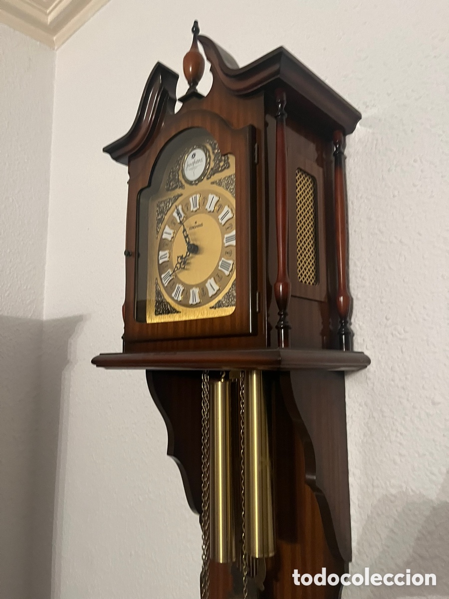 Relojes de pared: Gran reloj de pared Junghans Alemania &ndash; mec&aacute;nico de pesas y p&eacute;ndulo &ndash; ca. 1970