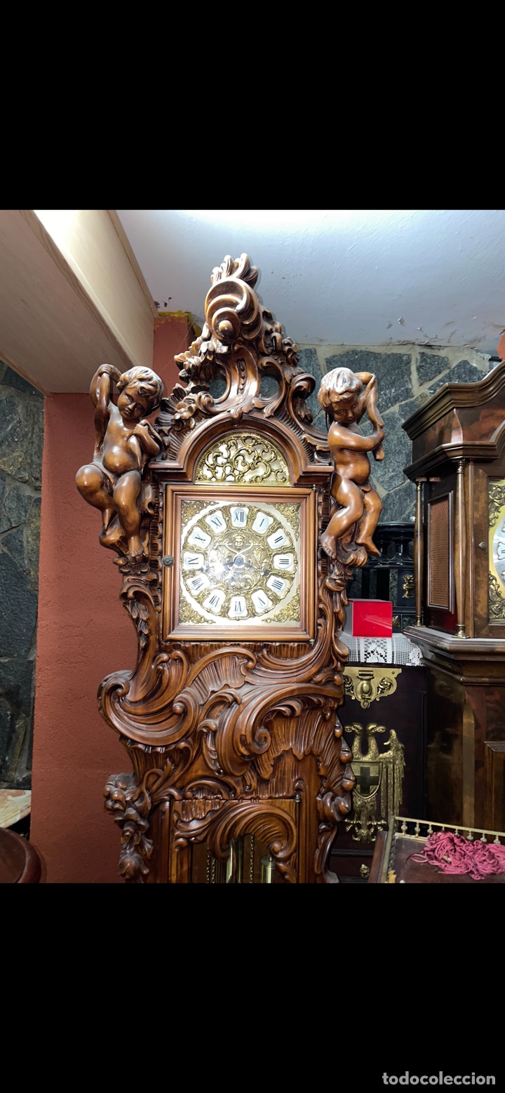 Relojes de pie: Reloj de pie con talla de madera - Foto 2