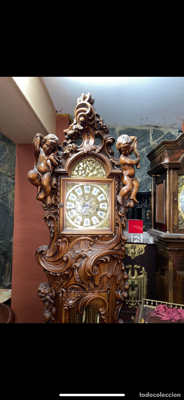 Relojes de pie: Reloj de pie con talla de madera - Foto 4