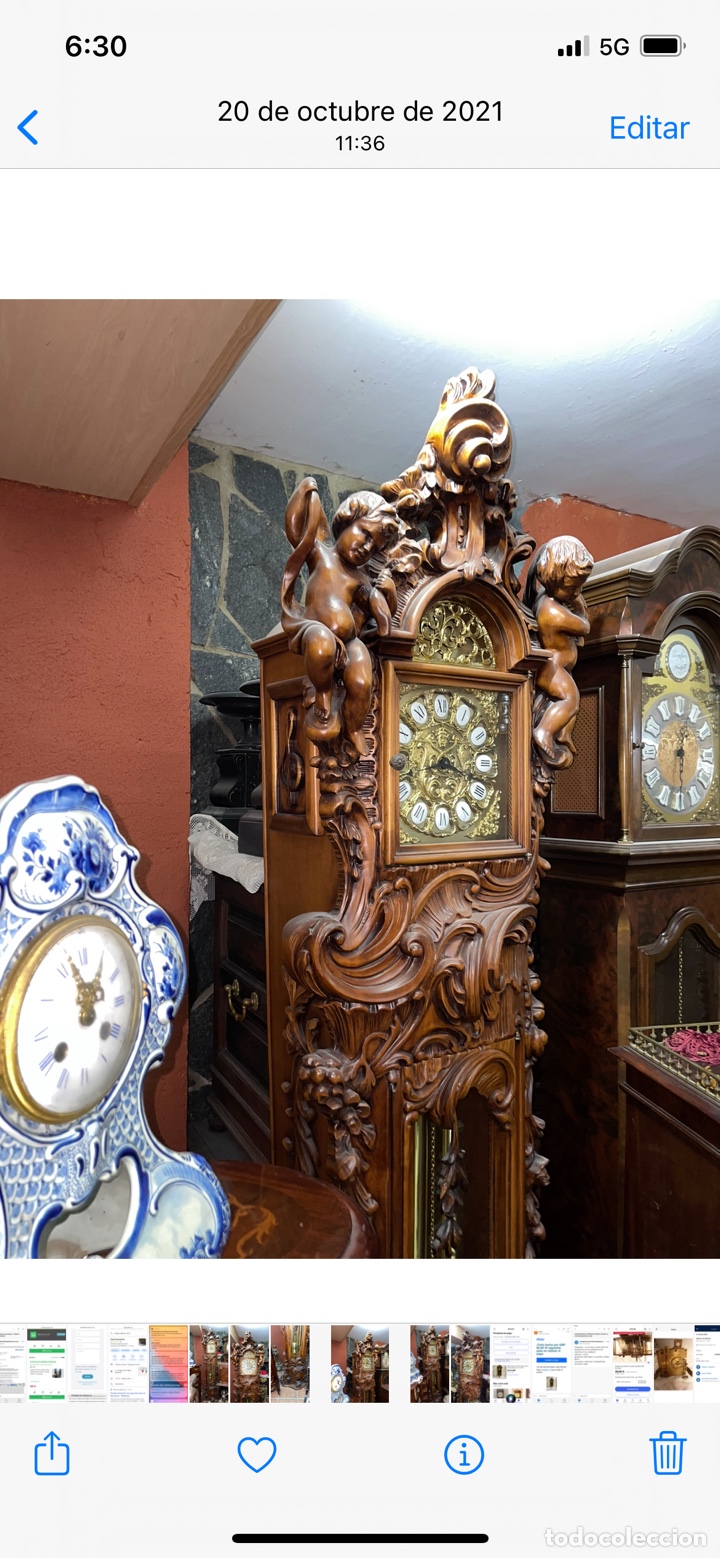 Relojes de pie: Reloj de pie con talla de madera - Foto 5
