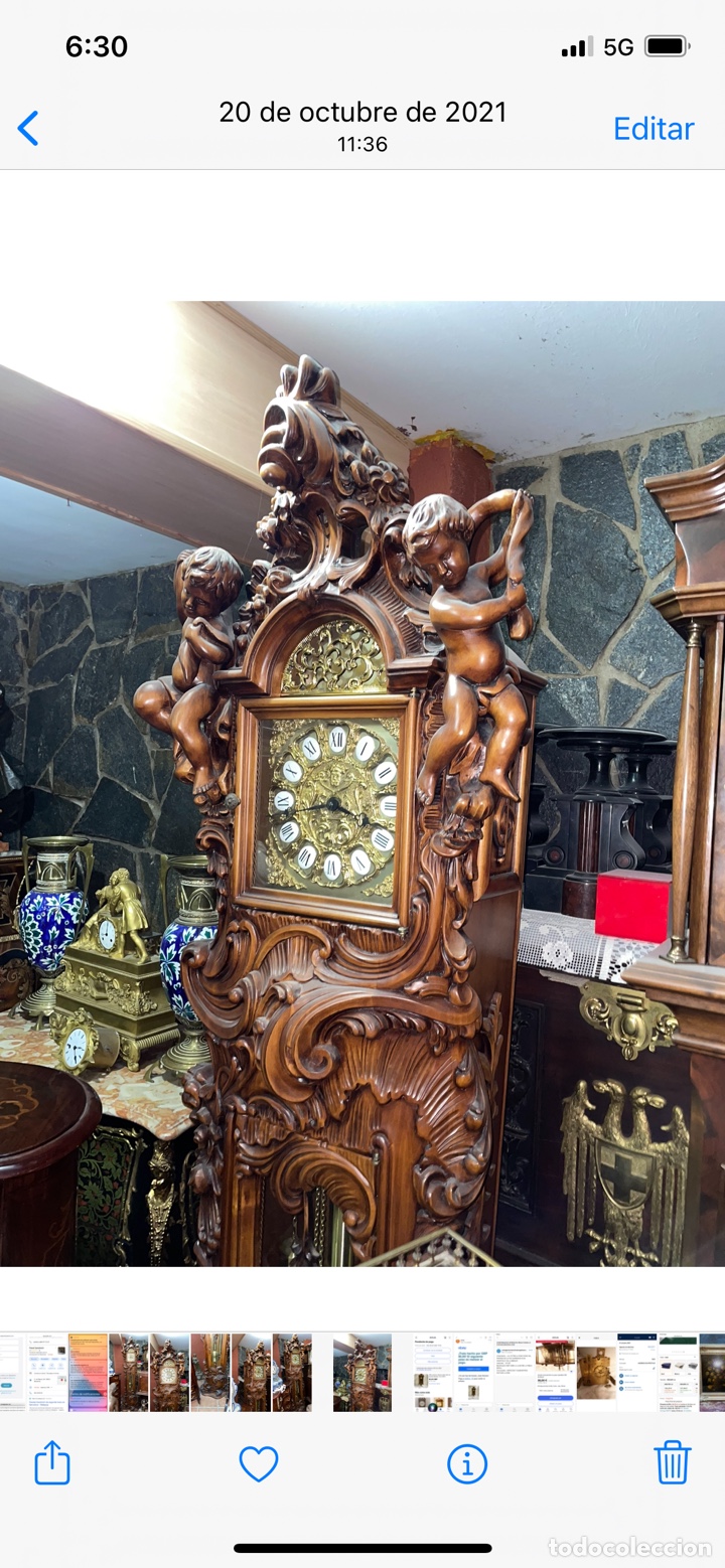 Relojes de pie: Reloj de pie con talla de madera - Foto 6