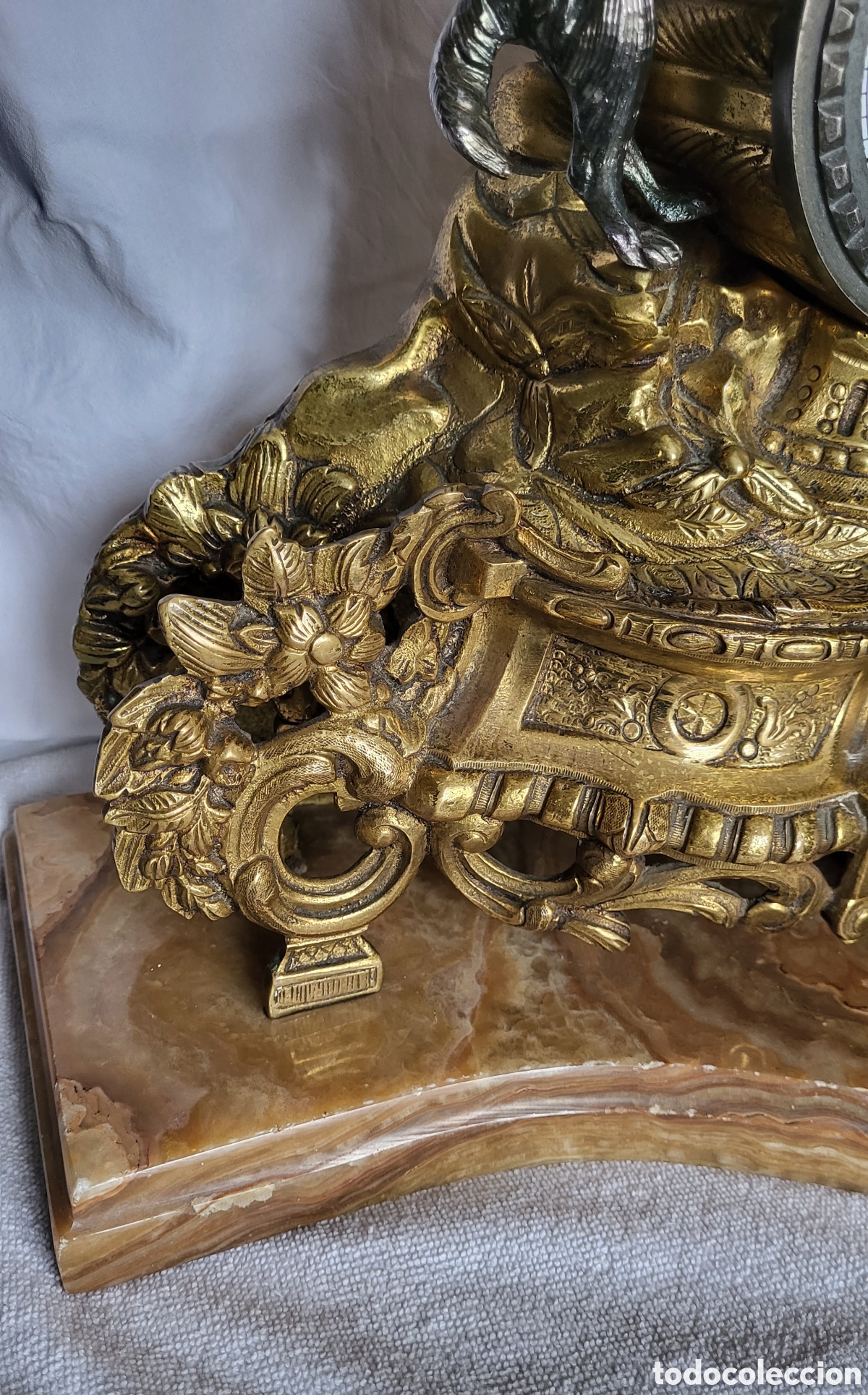 Relojes de pie: Reloj de bronce dorado y m&aacute;rmol - Foto 2