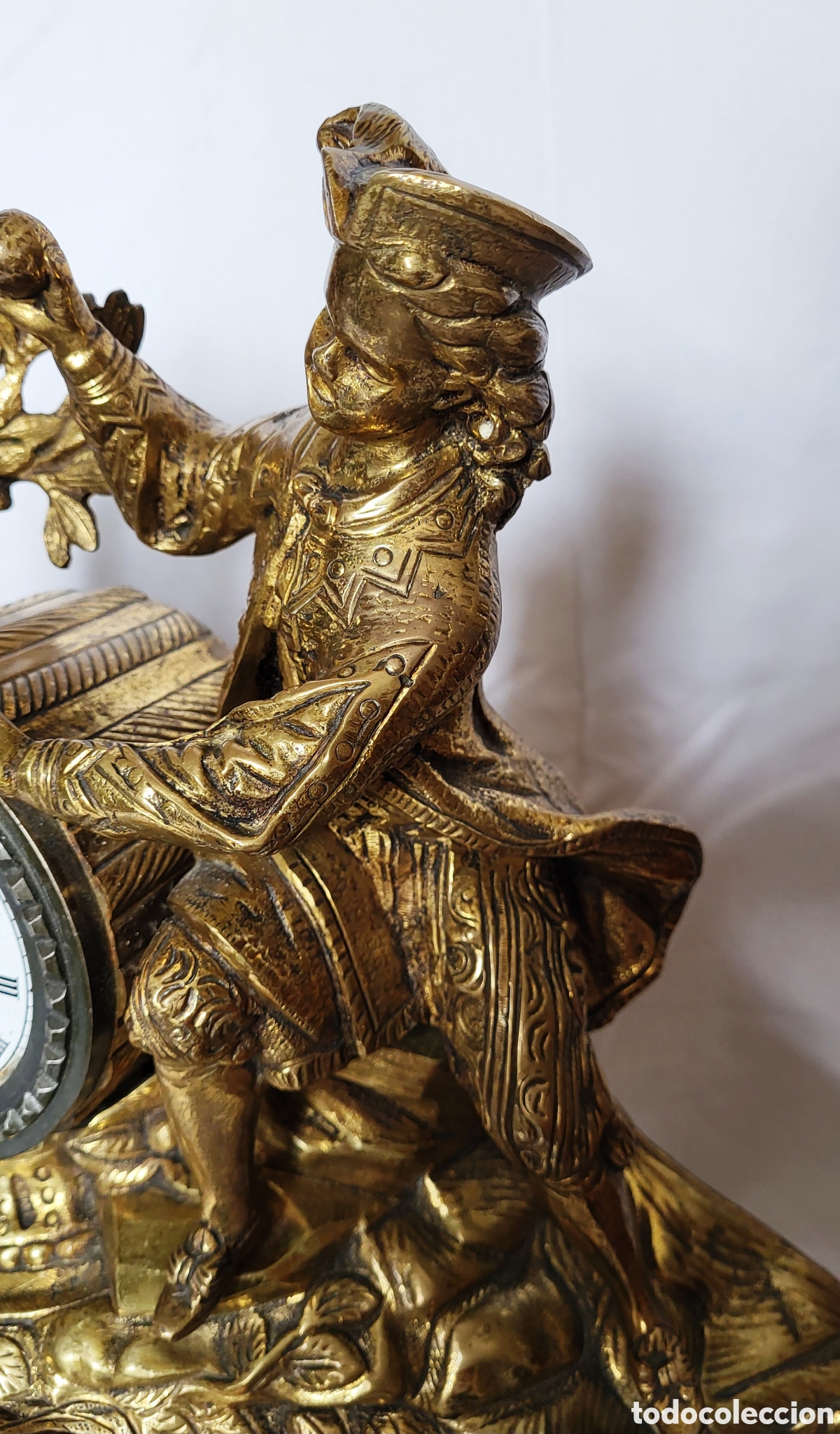 Relojes de pie: Reloj de bronce dorado y m&aacute;rmol - Foto 5