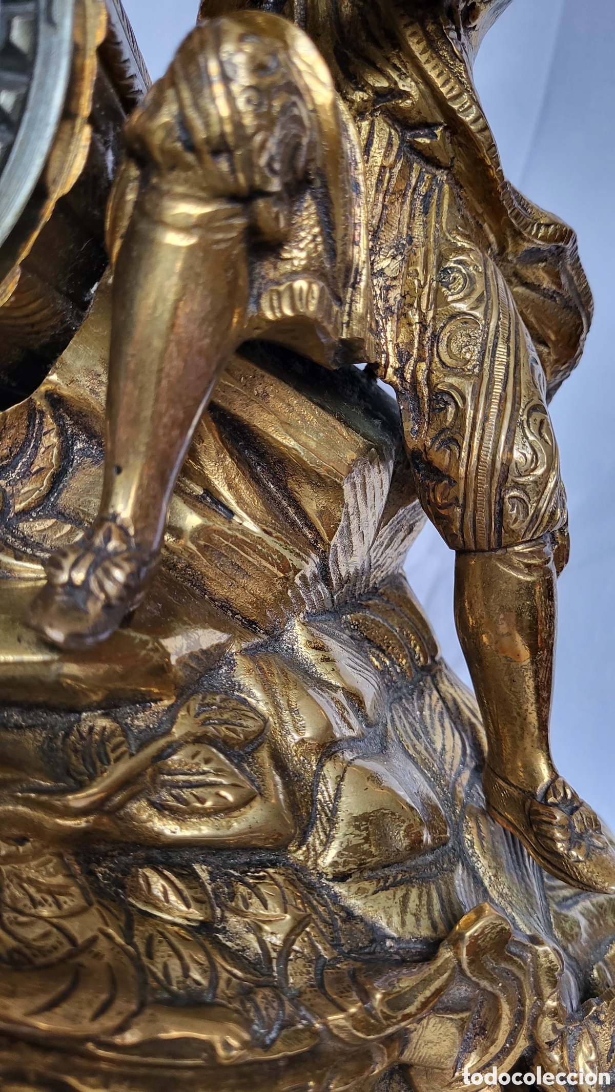 Relojes de pie: Reloj de bronce dorado y m&aacute;rmol - Foto 6