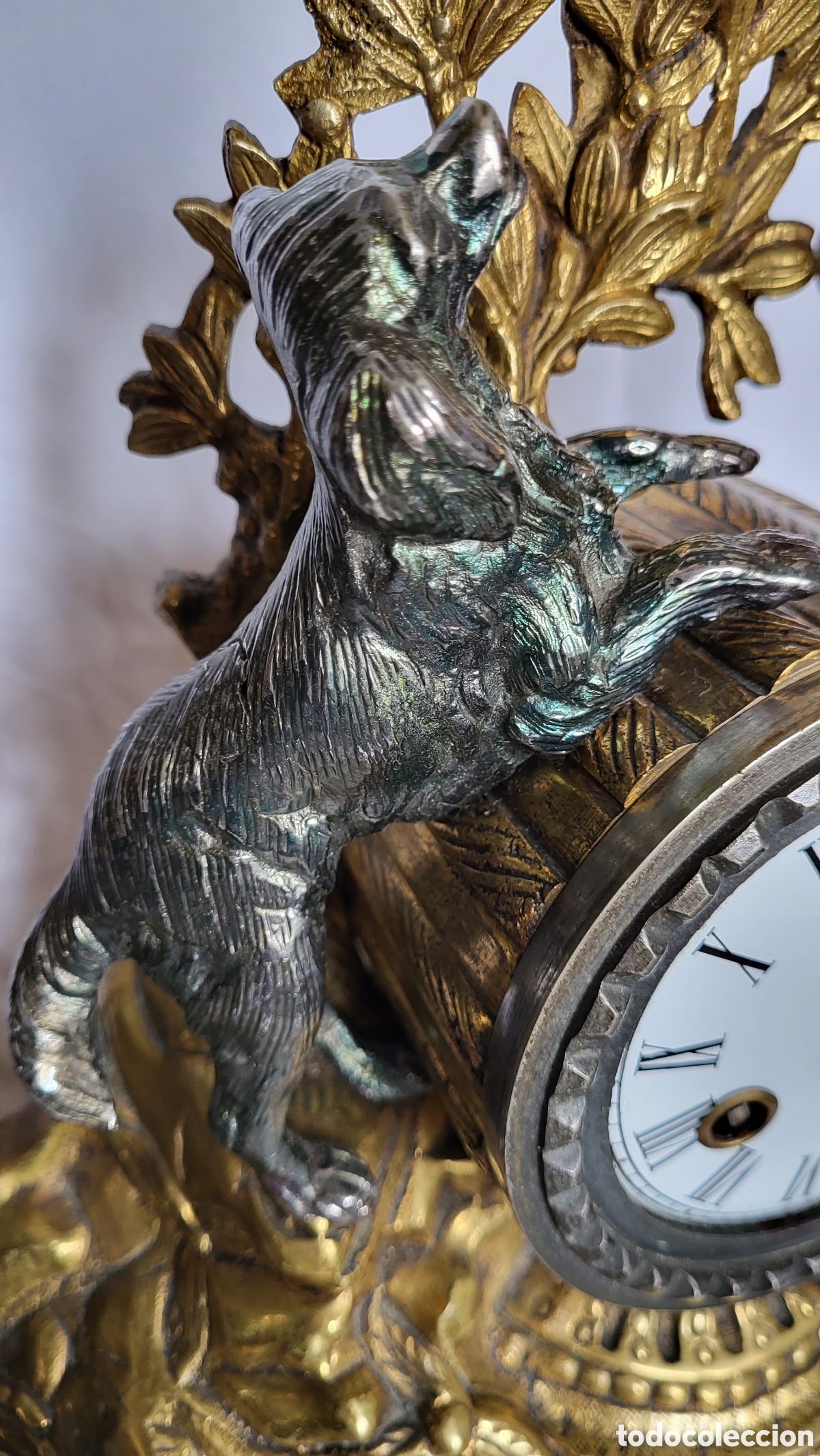 Relojes de pie: Reloj de bronce dorado y m&aacute;rmol - Foto 7