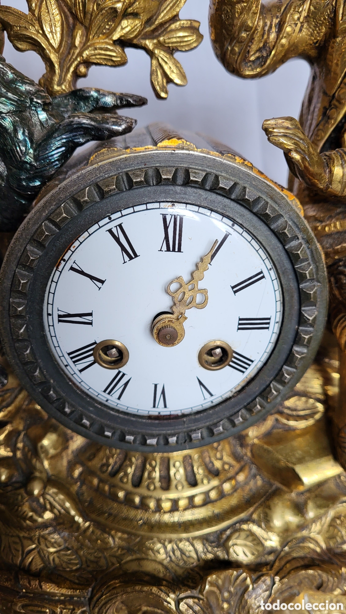Relojes de pie: Reloj de bronce dorado y m&aacute;rmol - Foto 8