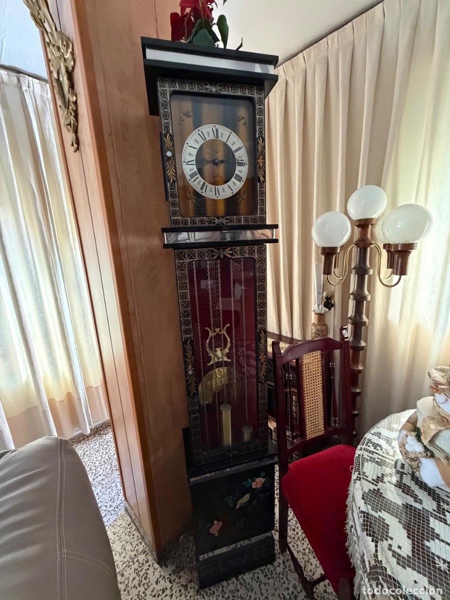 Relojes de pie: Reloj de pie madera y plata - Foto 3