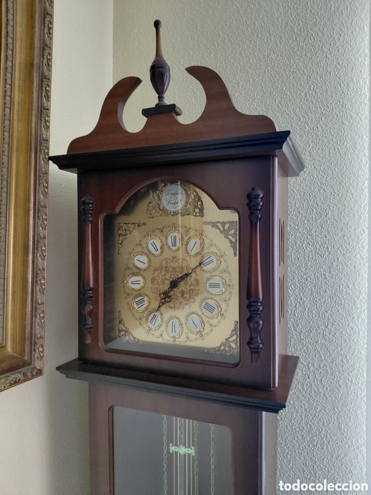 Relojes de pie: Reloj de pie cl&aacute;sico de madera con p&eacute;ndulo y soner&iacute;a - Foto 1