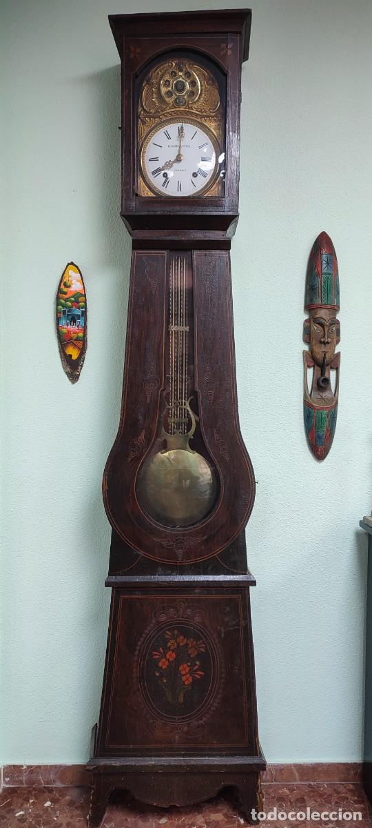 Relojes de pie: Antiguo reloj de pie franc&eacute;s Morez-Comtoise. Firmado Relojer&iacute;a y &Oacute;ptica Salamanca