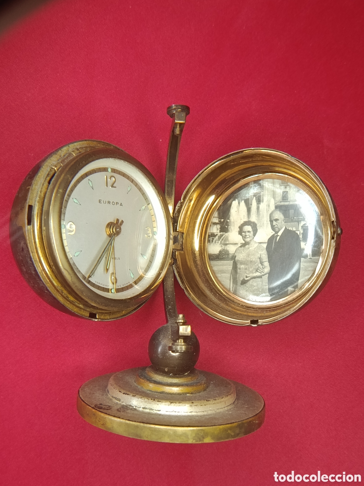 Relojes de pie: Reloj Despertador Antiguo Globo Terr&aacute;queo EUROPA 7 Jewels - Germany US Zone (c. 1945-1950) - &iexcl;FUNCIO