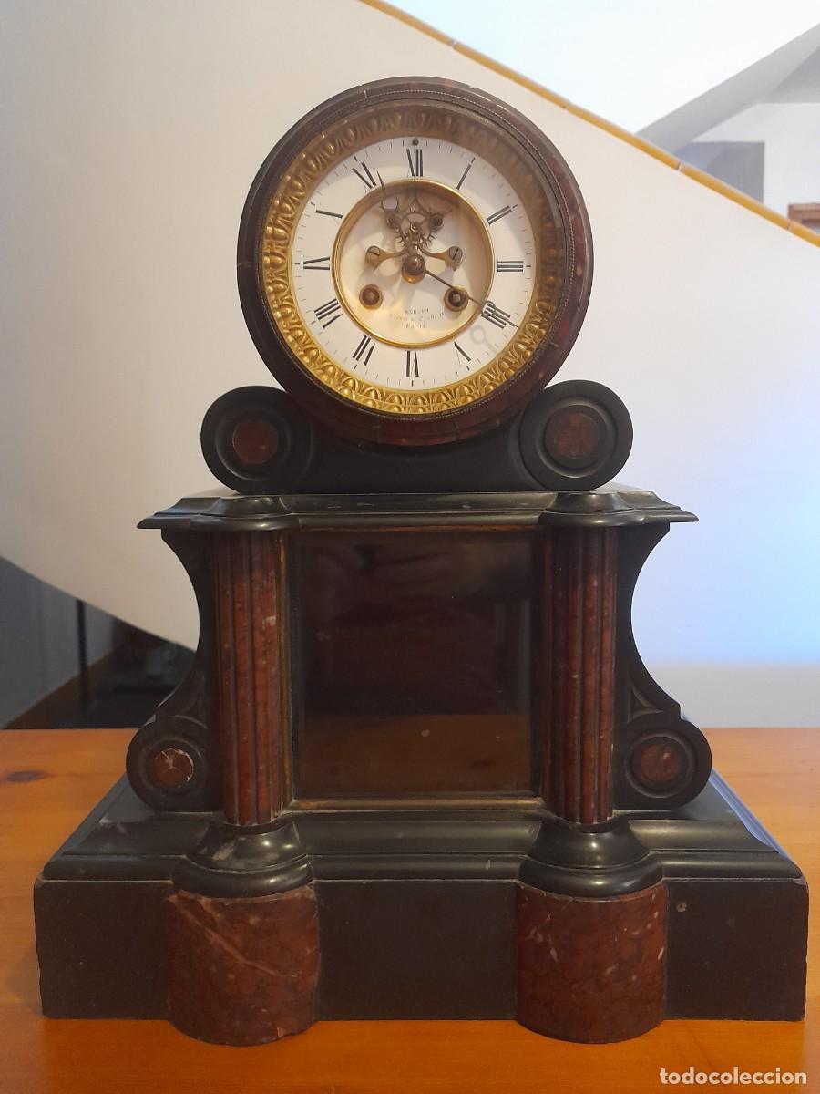 Relojes de pie: Antiguo Reloj sobremesa Napoleon III SigloXIX Paris Funciona marmol