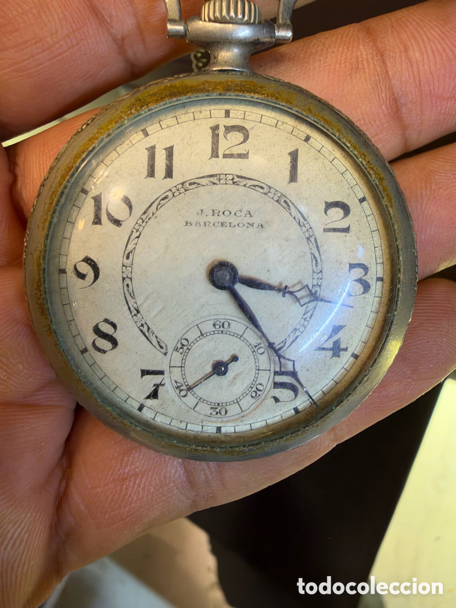 Relojes de pie: Reloj de bolsillo J. Roca Barcelona - Foto 2
