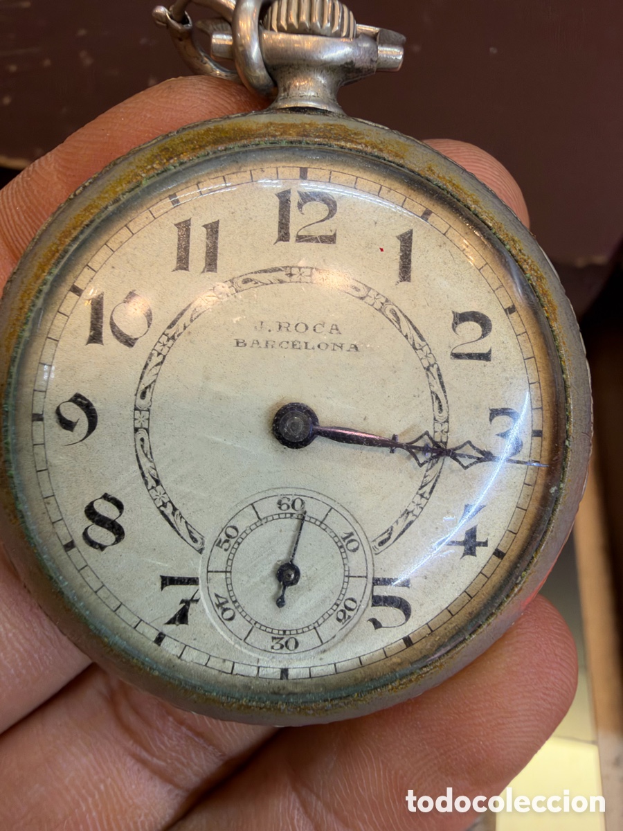 Relojes de pie: Reloj de bolsillo J. Roca Barcelona - Foto 1