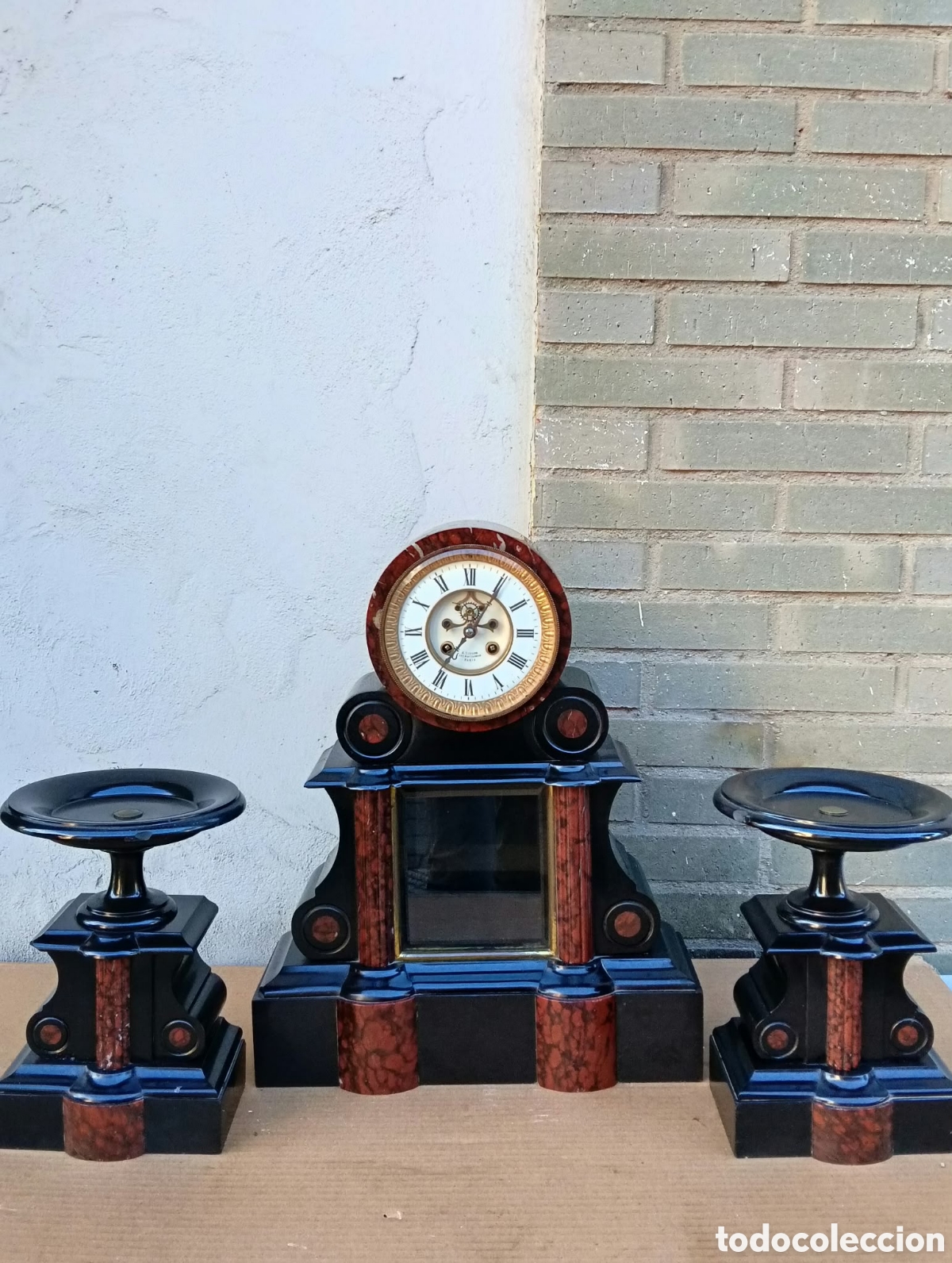 Relojes de pie: Antiguo reloj de notario con copas escape visto