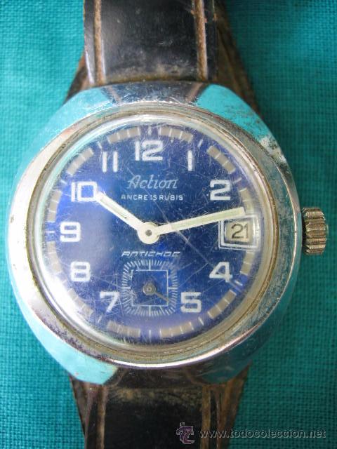 Relojes de pulsera: Reloj de caballero Action carga manual. Funciona - Foto 1
