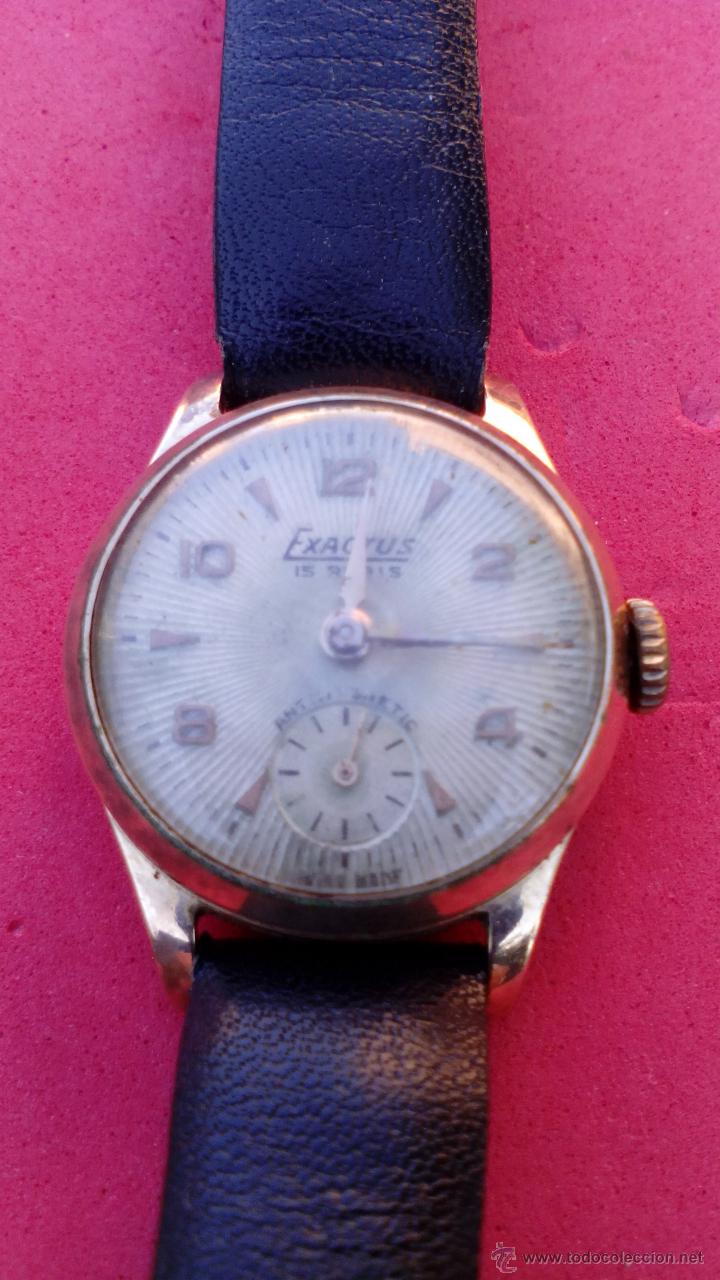 Relojes de pulsera: RELOJ EXACTUS CHAPADO EN ORO - Foto 1