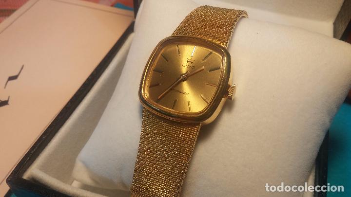 Relojes de pulsera: Botito muy botito reloj antiguo de cuerda UNISEX dorado LING para fiestas o eventos - Foto 15 - 102402227