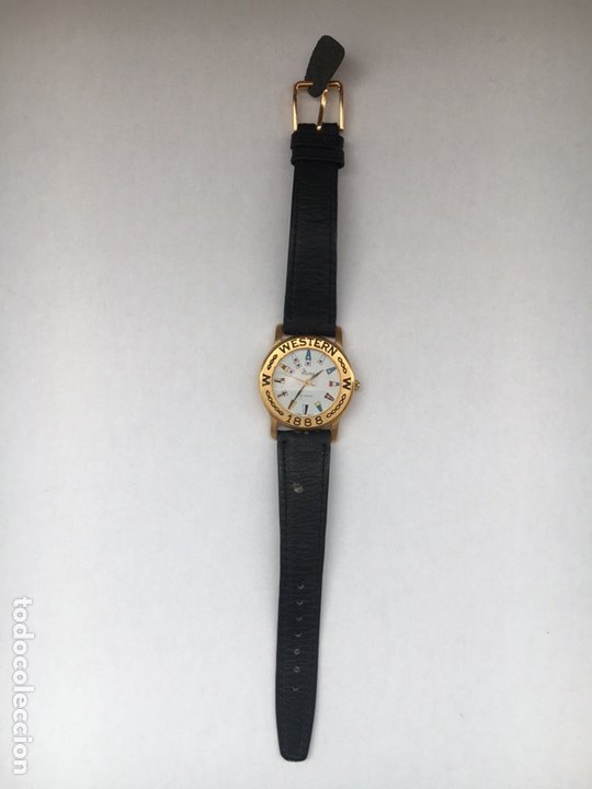 Relojes de pulsera: Reloj de Pulsera con banderas Vintage - Marca MICRO - WESTERN 1888 - Reloj QUARZ - Foto 4 - 184267117