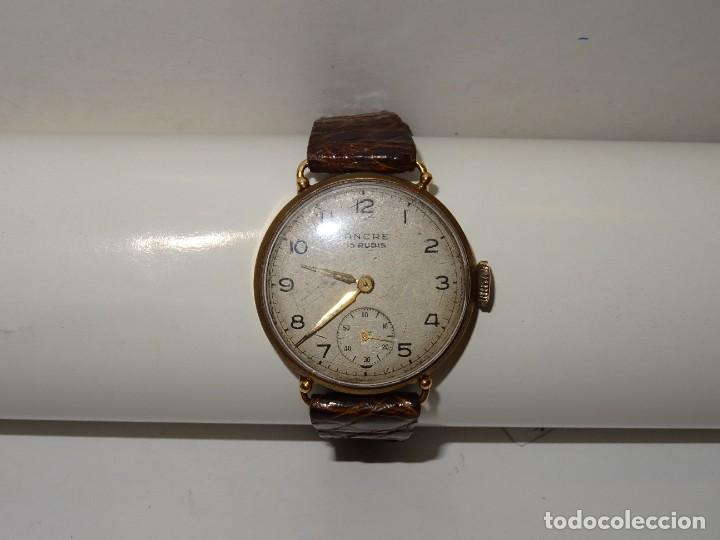 Relojes de pulsera: ANTIGUO RELOJ DE PULSERA DE ORO 18KL.CARGA MANUAL MARCA ANCRE 15 RUBIS PRECISA REPASO - Foto 2 - 278878933