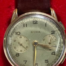 Reloj Cyma Chronograph carga manual en funcionamiento muy raro