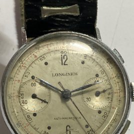 Reloj Longines Chronograph carga manual maquinaria Imperio en funcionamiento antiguo