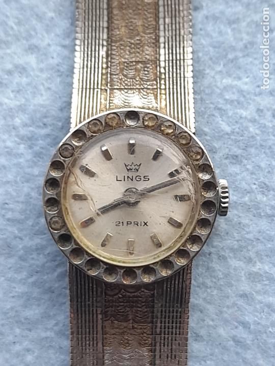 Relojes de pulsera: Reloj Marca Lings. Cl&aacute;sico de dama. - Foto 4