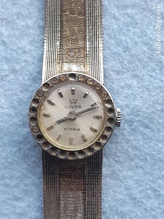 Relojes de pulsera: Reloj Marca Lings. Cl&aacute;sico de dama. - Foto 10