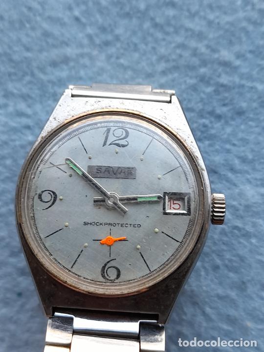 Relojes de pulsera: Reloj Marca Savar. Cl&aacute;sico de caballero. - Foto 4