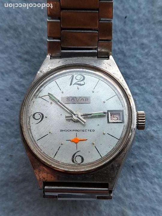 Relojes de pulsera: Reloj Marca Savar. Cl&aacute;sico de caballero. - Foto 10
