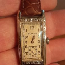 Relojes de pulsera: RELOJ BULOVA DE GOLDFILLED(PLAQUE ORO) CON 6 BRILLANTES AÑOS 30_40