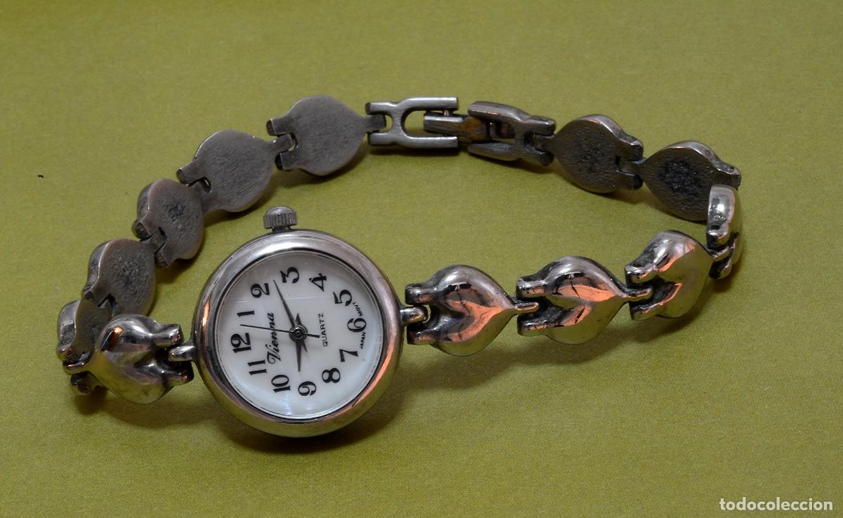 Relojes de pulsera: RELOJ DE PULSERA MUJER MARCA VIENNA QUARTZ BA&Ntilde;O DE PLATA SUPERVINTAGE Ref.130.REL2