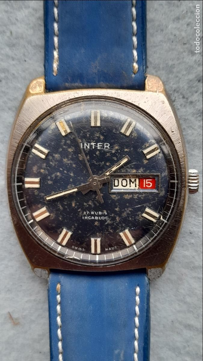 Relojes de pulsera: Reloj Marca Inter. Cl&aacute;sico de Caballero. Funcionando. - Foto 9