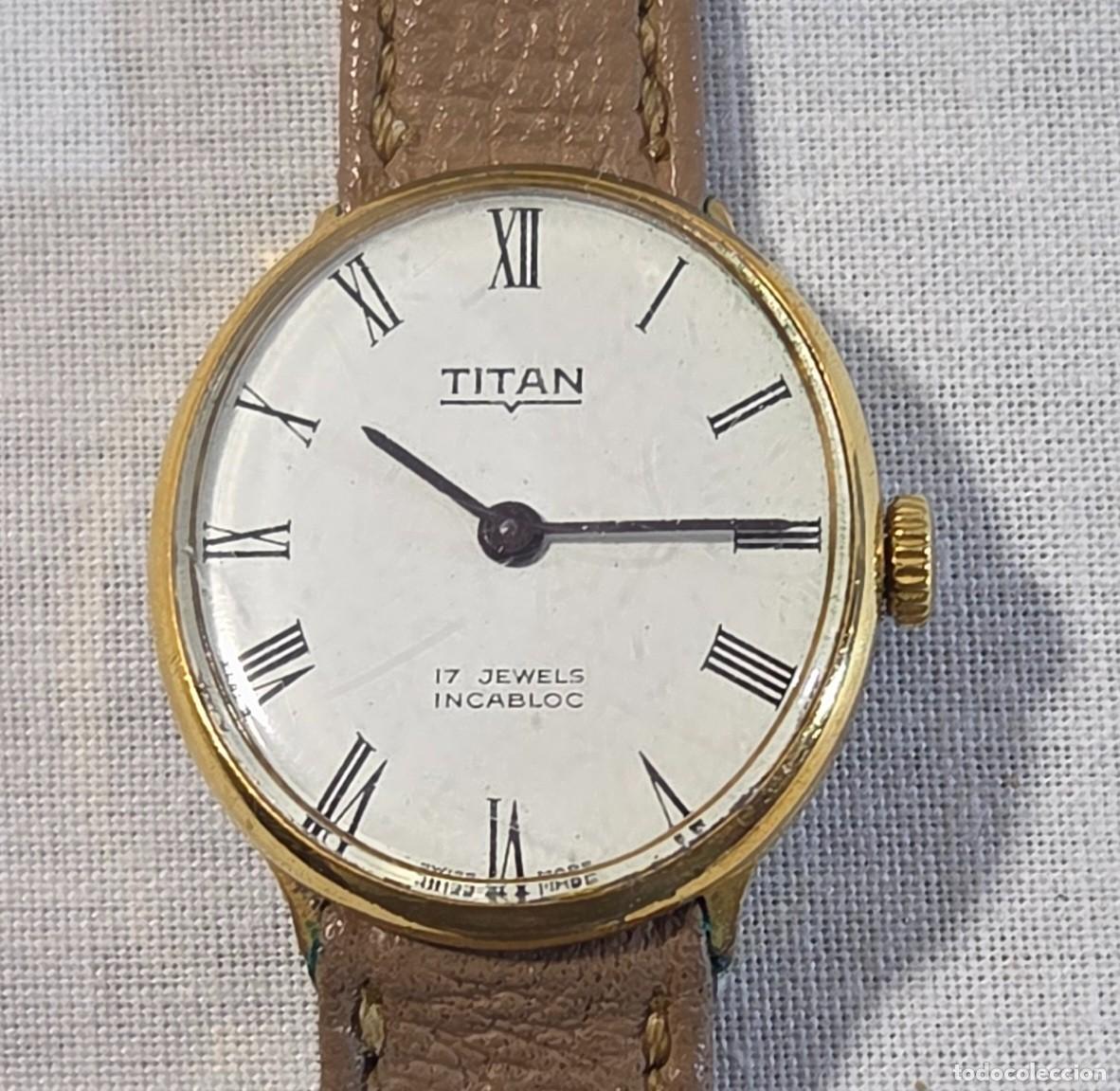 Relojes de pulsera: Reloj Titan a cuerda funcionando - Foto 3