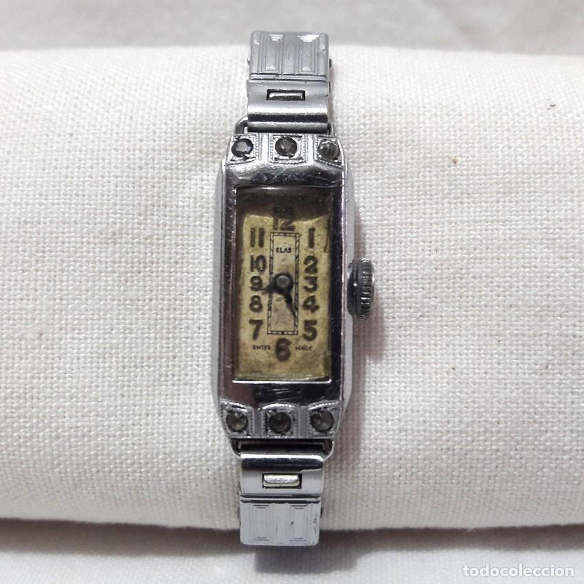 Montres-bracelets: RELOJ ART DECO ELAS-MAQUINARIA SWISS-SUIZA-CON PEDRERIA Y CORREA-24 X 10-MM. A&Ntilde;OS 30