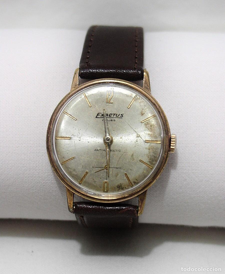 Rel&oacute;gios de pulso: RELOJ EXACTUS. MAQUINARIA SUIZA. SWISS. 17 RUB&Iacute;S. ANTIMAGNETIC. 34 MILIMETROS-MM-CORREA PIEL-A&Ntilde;OS 50
