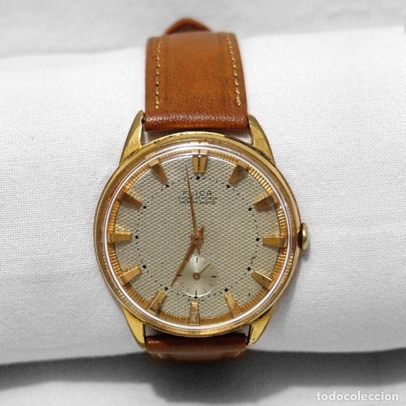 Relojes de pulsera: RELOJ FLICA-CALIBRE FHF 26-ESFERA PANEL DE ABEJA-CHAPADO ORO-INDICES GRANDES-ANCRE 15 RUB&Iacute;S-A&Ntilde;OS 50