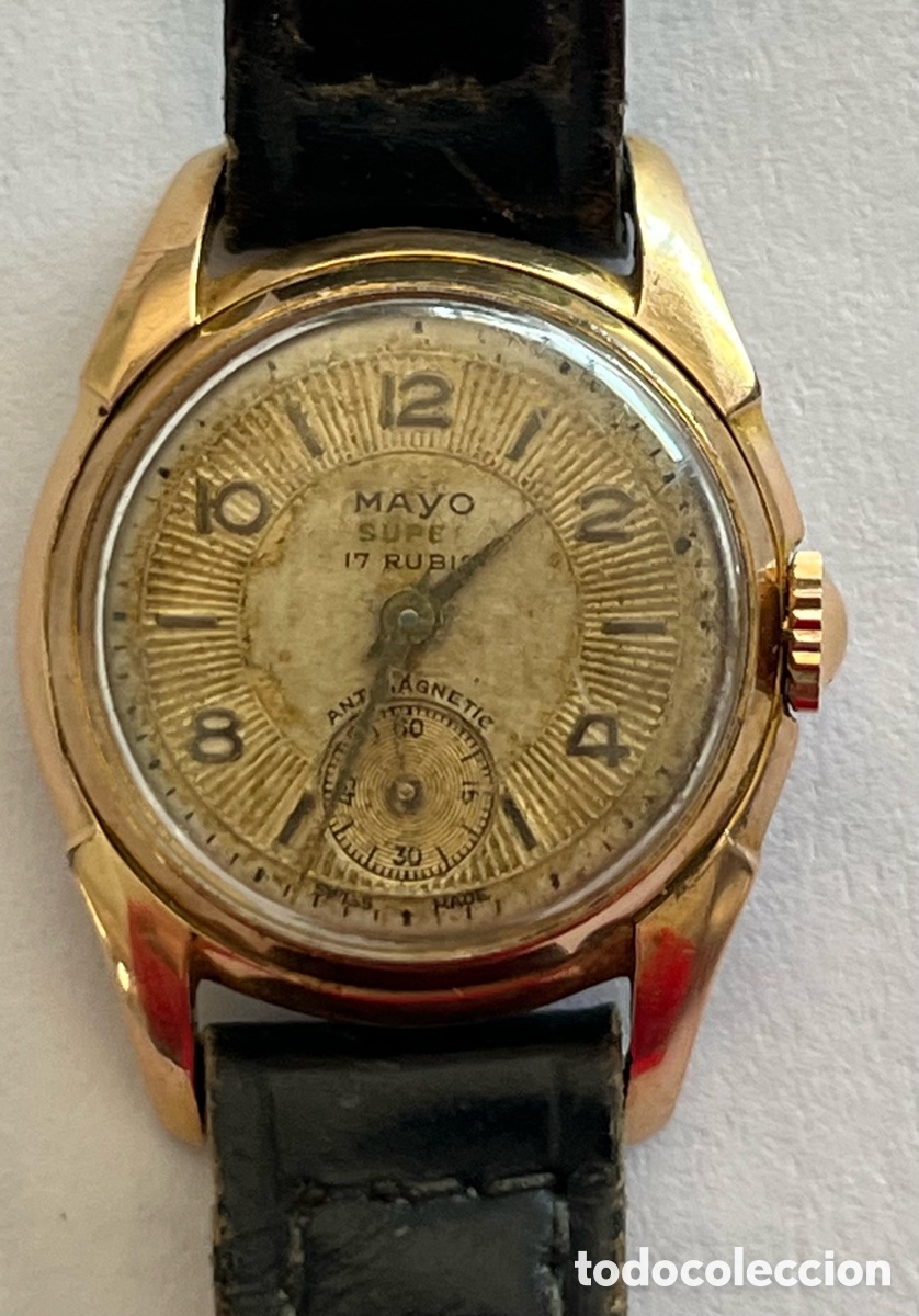 Relojes de pulsera: Rel&oacute;gio Vintage MAYO 15 Rubis (Anos 40/50) &ndash; Restaurado e Funcional