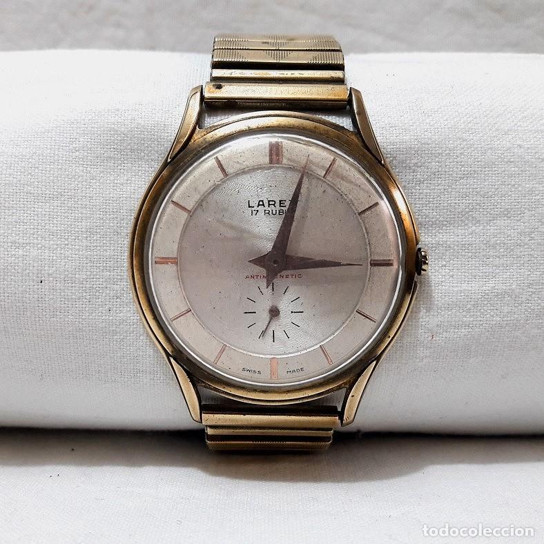 Relojes de pulsera: RELOJ DE CABALLERO LAREX 1077-17 RUB&Iacute;S-CALIBRE-SWISS-CORREA ACERO-LANGENDORF-KOTTMANN. A&Ntilde;OS 40