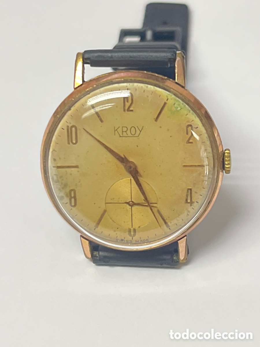 Relojes de pulsera: Reloj KROY carga manual en funcionamiento modelo vintage caja chapada oro /CR38-50