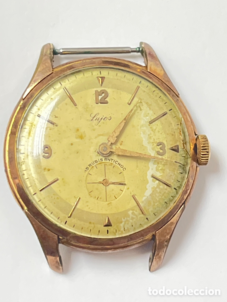 Relojes de pulsera: Reloj Lujos carga manual y caja chapada oro en funcionamiento