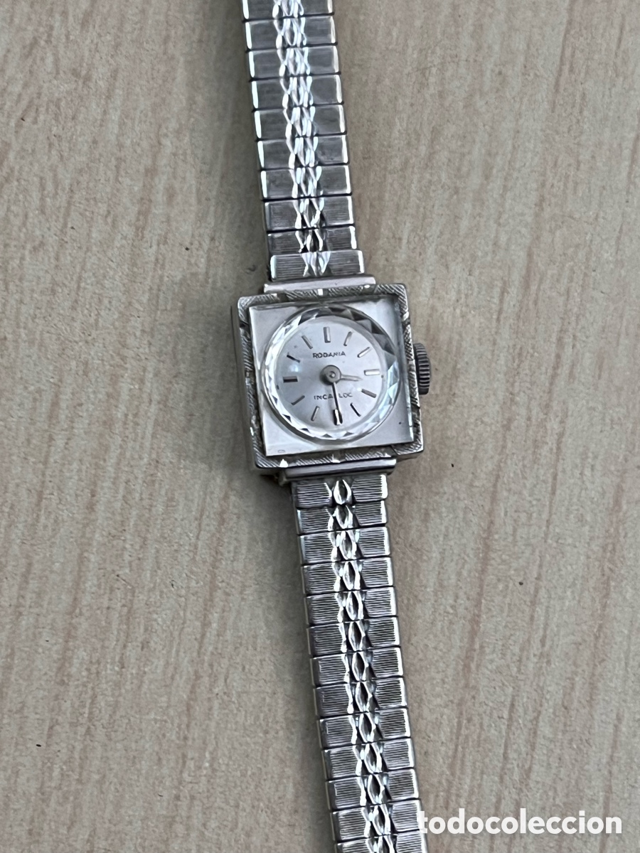 Relojes de pulsera: ✅ reloj RODANIA carga manual chapado en oro blanco se&ntilde;ora
