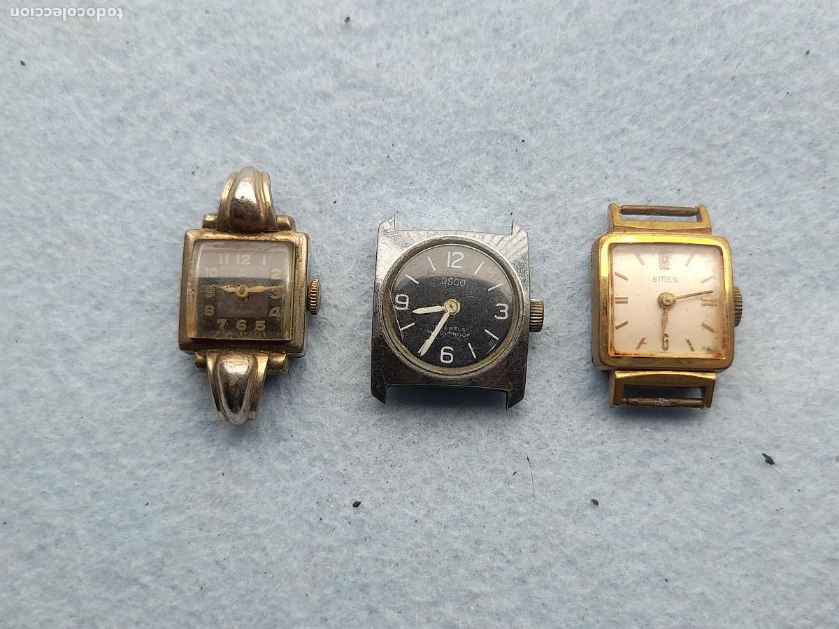 Relojes de pulsera: Lote de 3 Relojes Mec&aacute;nicos Antiguos para Dama.
