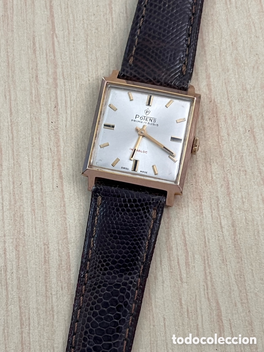 Relojes de pulsera: ✅ Te&ntilde;oj POTENS PRIMA carga manual chapado en oro