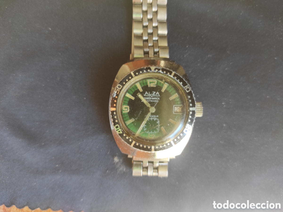 Relojes de pulsera: Alza Superwatch 17 Jewels Antichoc - Skin Diver Vintage 70s