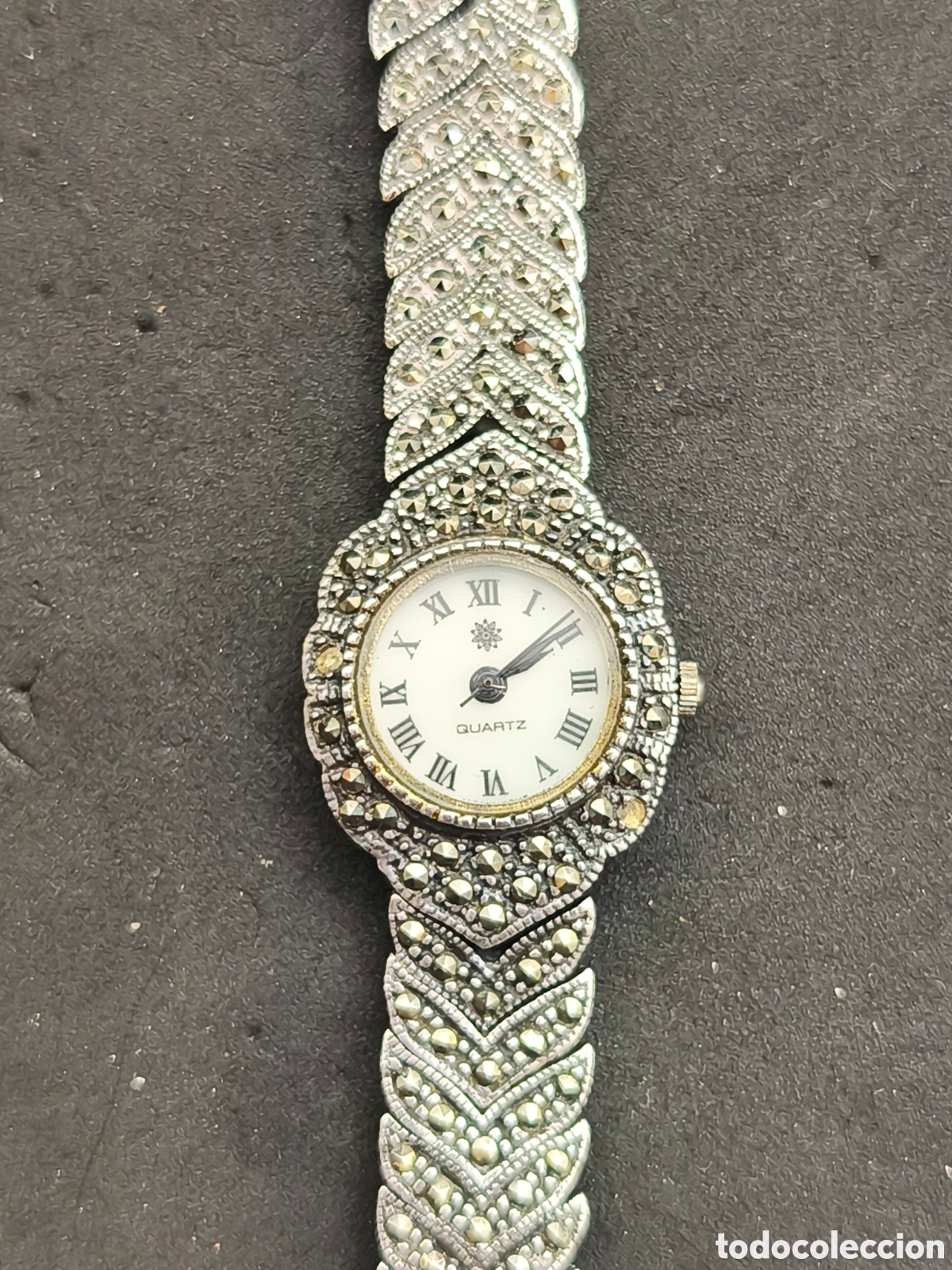 Relojes de pulsera: Reloj de plata, contraste 925, funciona a pilas