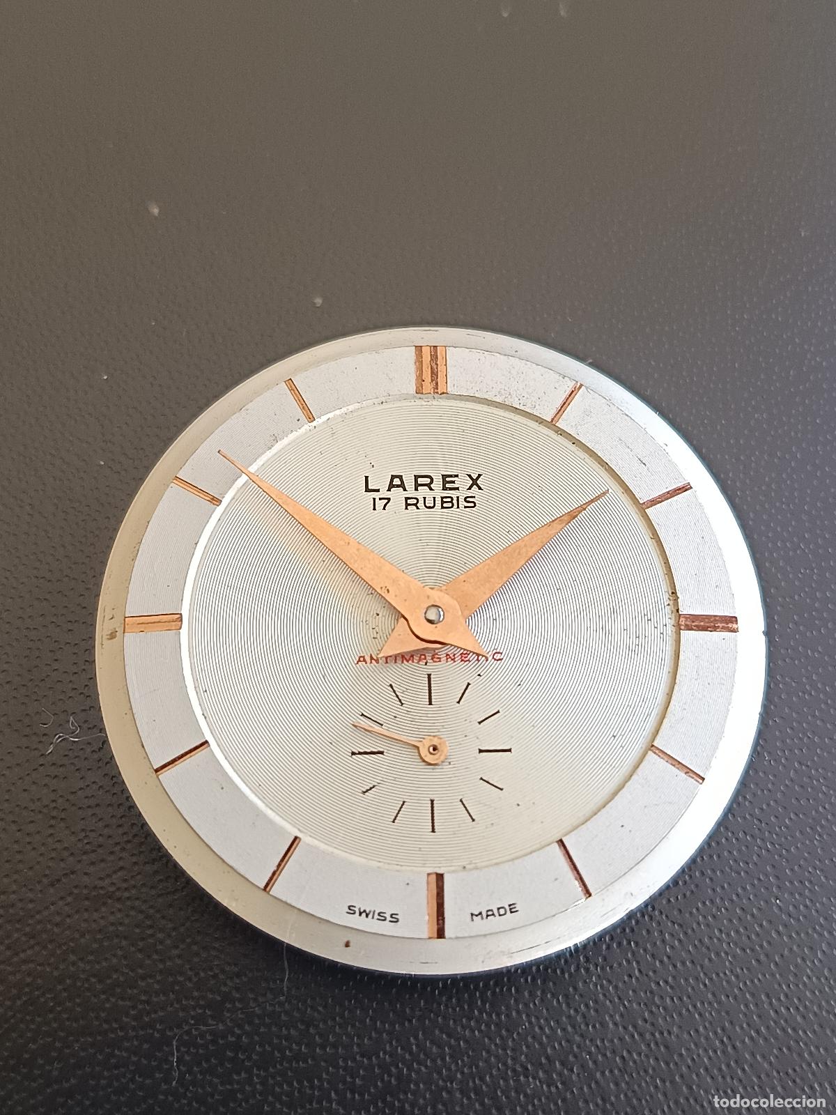 Relojes de pulsera: ANTIGUA ESFERA, AGUJAS Y PARTE DE MAQUINARIA DE RELOJ LAREX SWISS MADE 1077, EN BUEN ESTADO